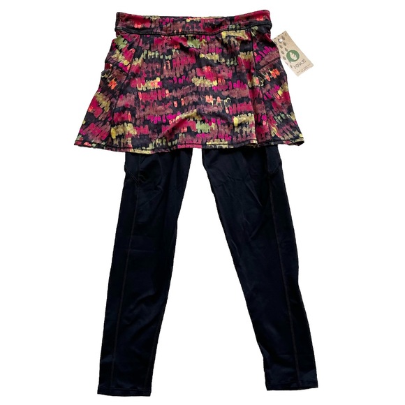 Dona Jo Pants - DONA JO NWT 2 IN 1 SKIRTED CAPRI SIZE MEDIUM UPF PICKLEBALL TENNIS ACTIVE